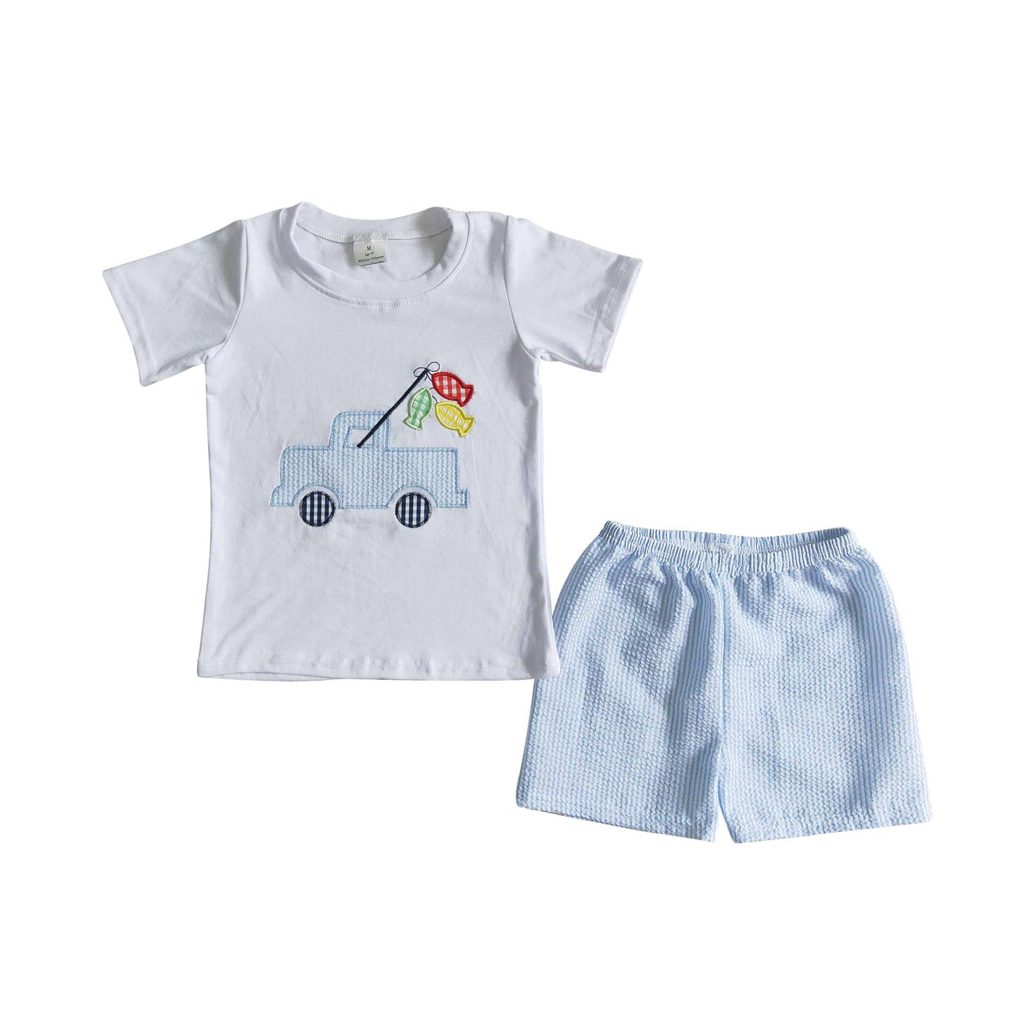 Fishing w/ seersucker Shorts set