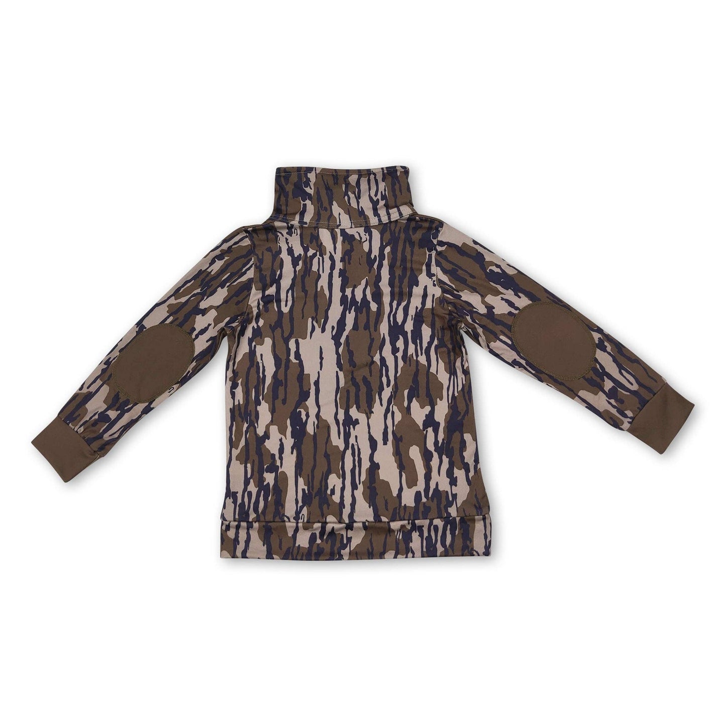 Long sleeves bottonland camo kids boys zipper pullover: