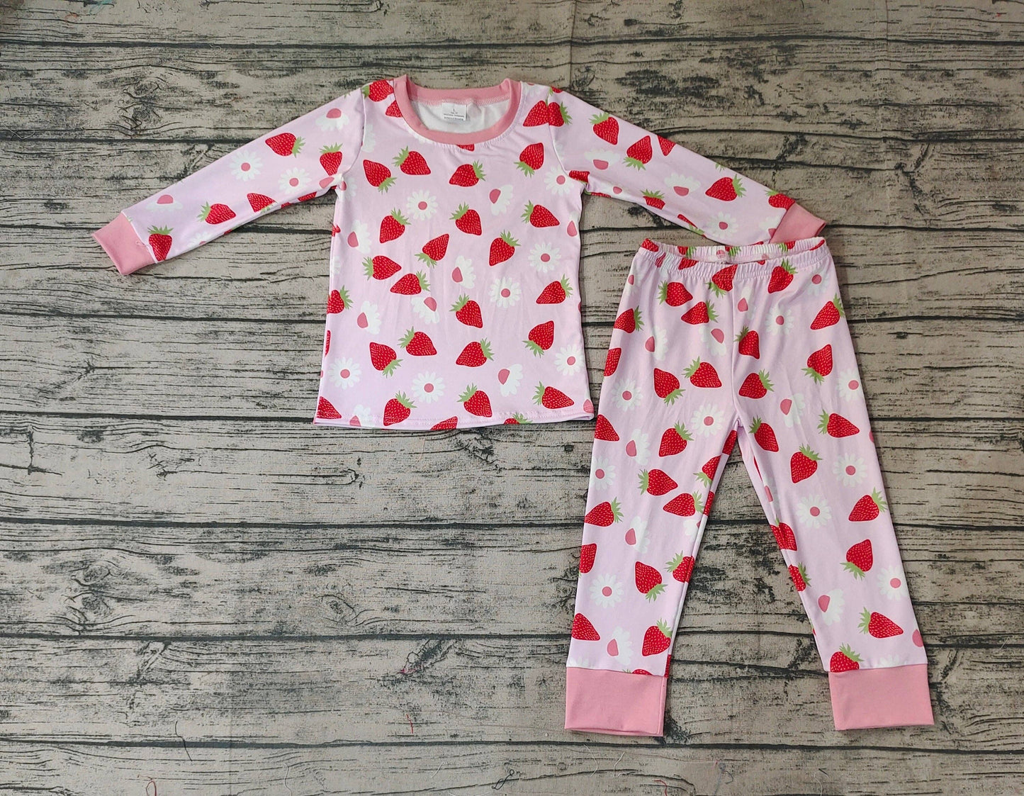 Pink Strawberry Pajama Set