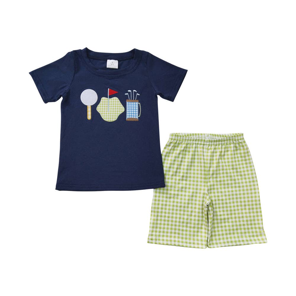 Golf Tee with Plaid Shorts