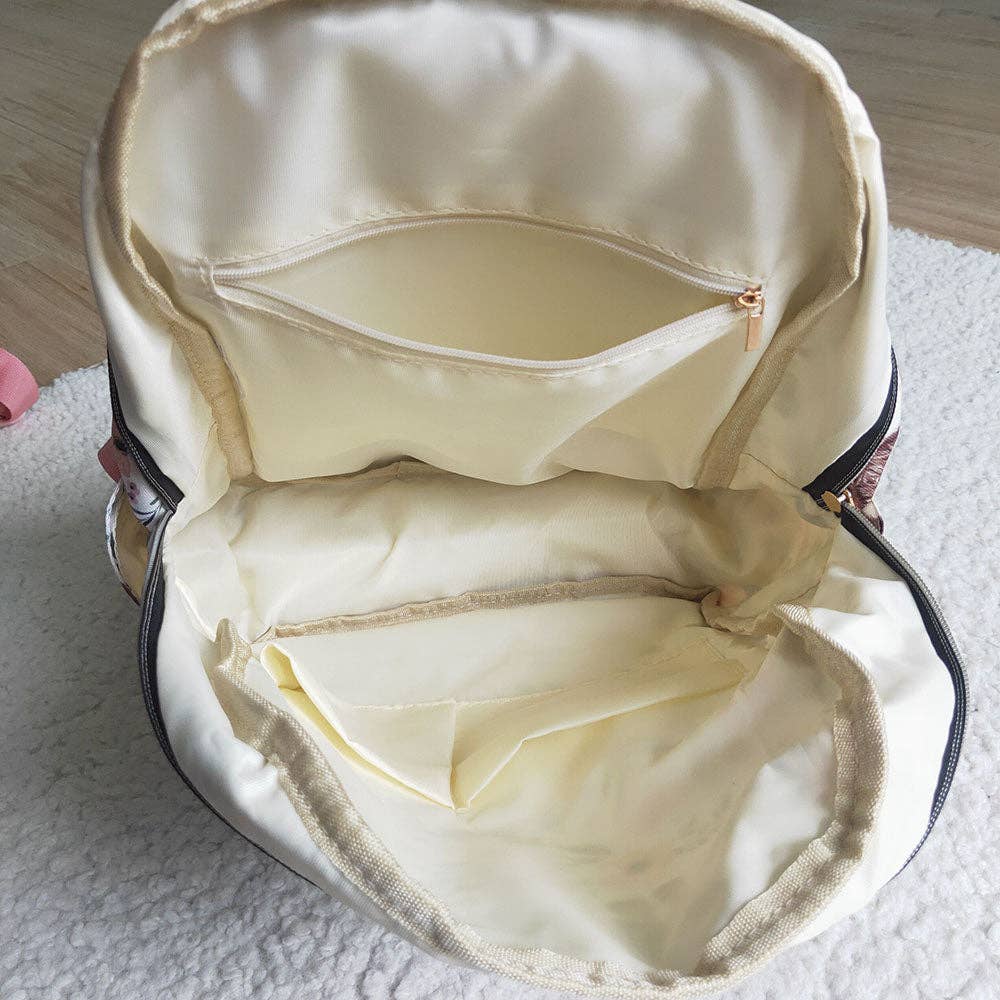 Western Cow/Pink flower Print Backpack