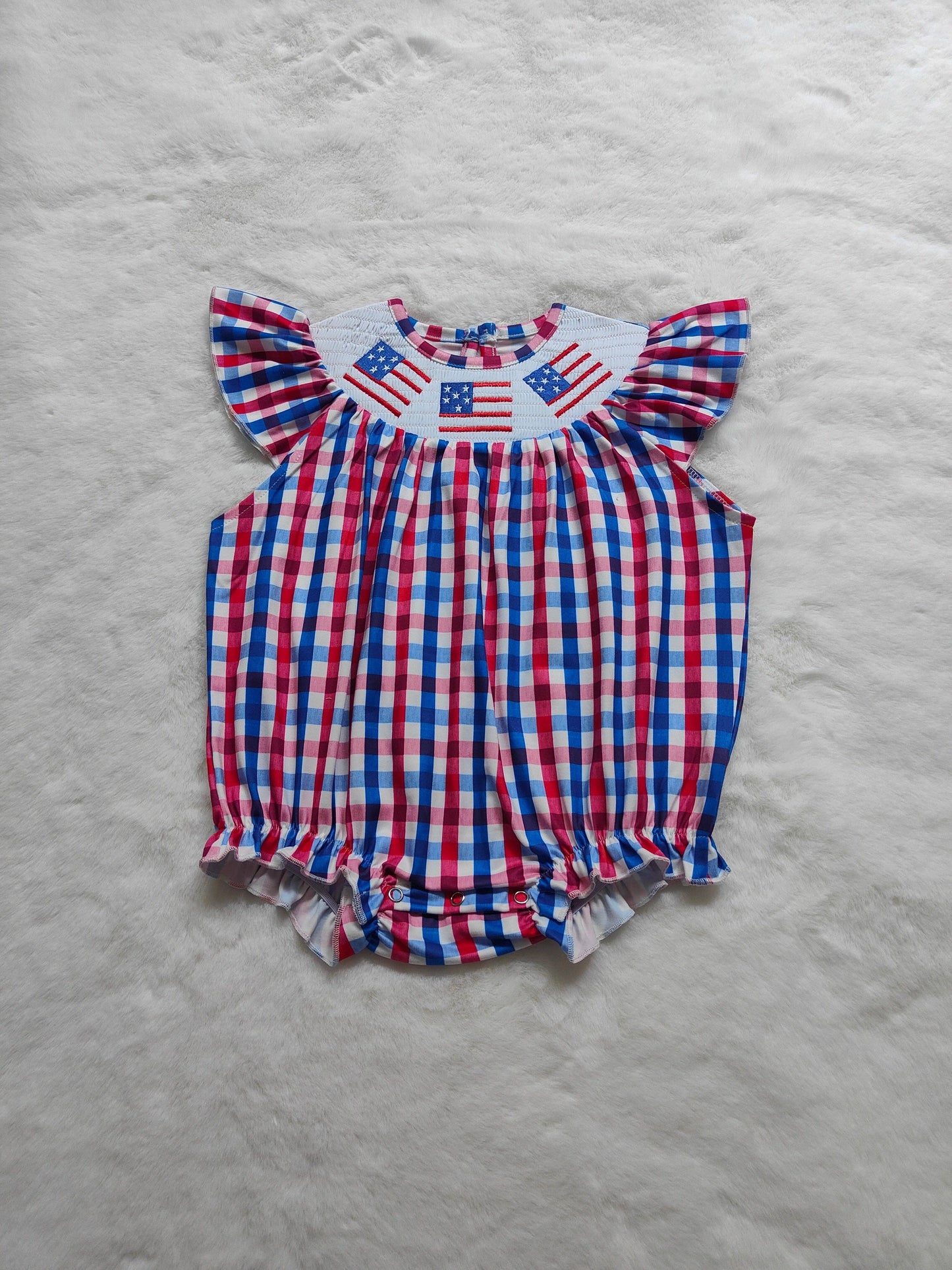 4th Of July Smocked Rompers