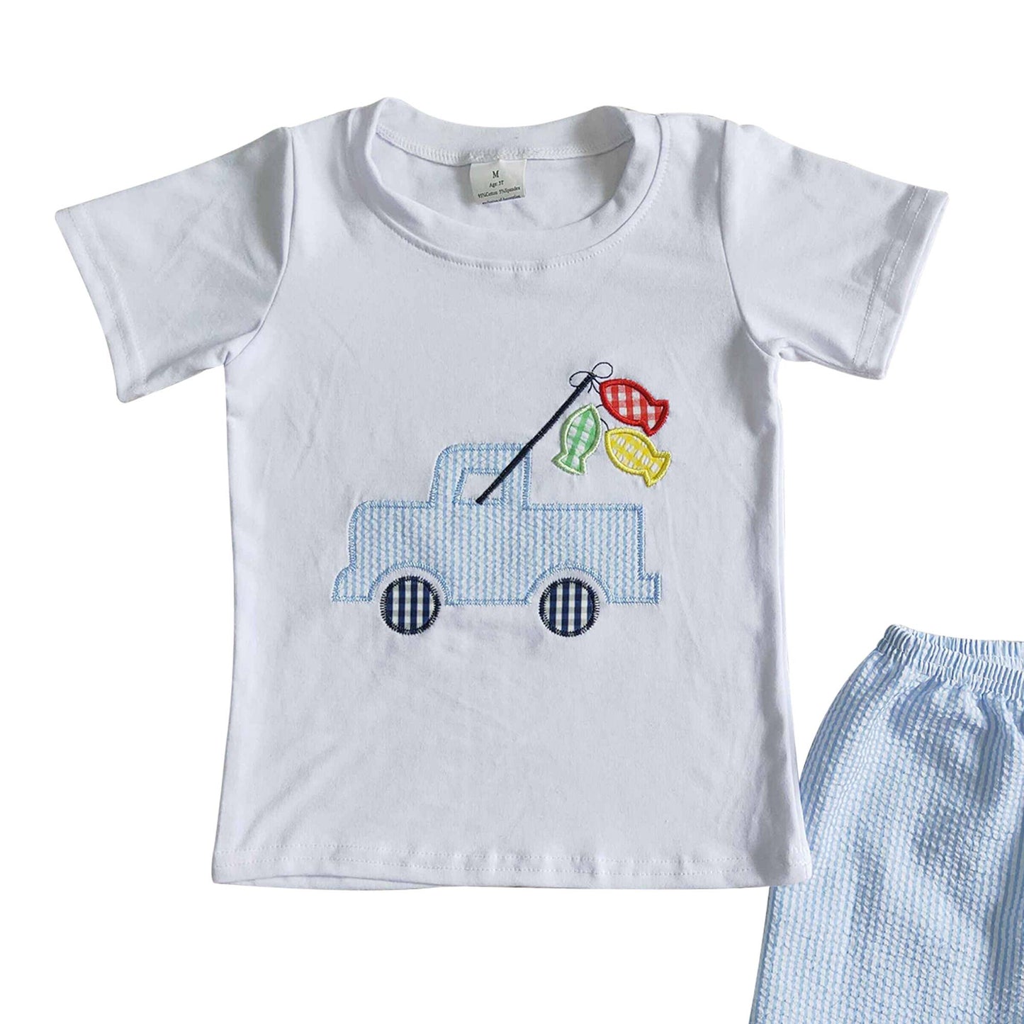 Fishing w/ seersucker Shorts set