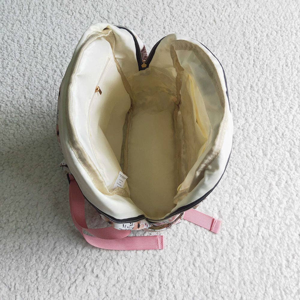 Western Cow/Pink flower Print Backpack