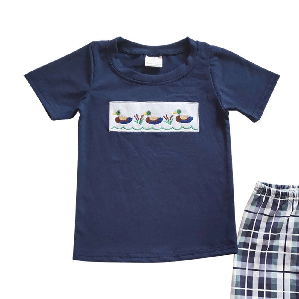 Duck Embroidered Shirt/Short Set