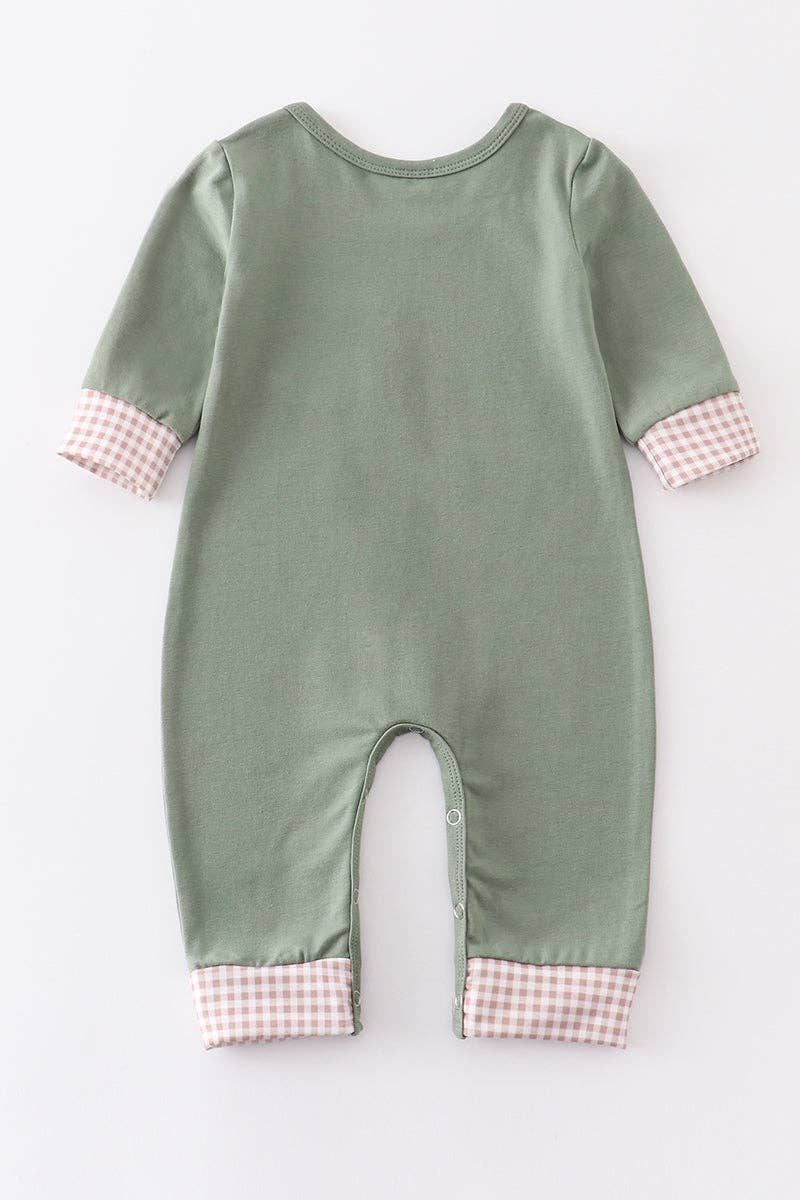 Green w/Plaid Pocket Romper