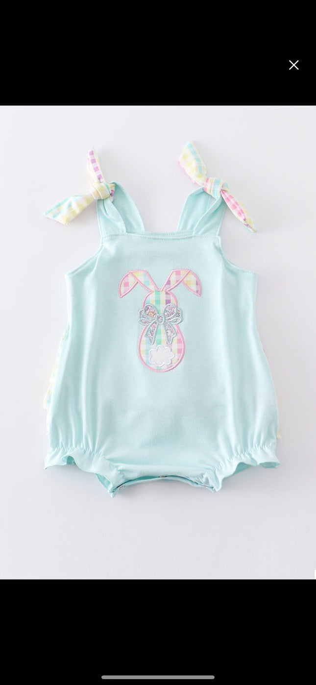 Mint Rabbit Applique Bubble