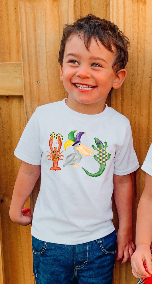 Mardi Gras Animals Toddler Tee