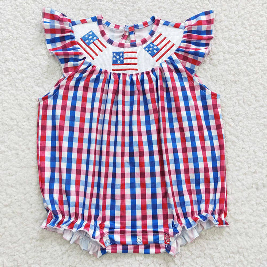 4th Of July Smocked Rompers