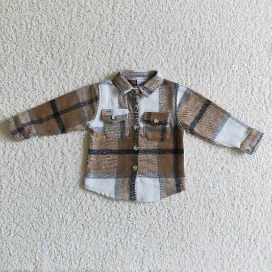 Brown Plaid Pocket Shirts